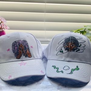 Black Big Curls Custom hats by ArtDr0p
